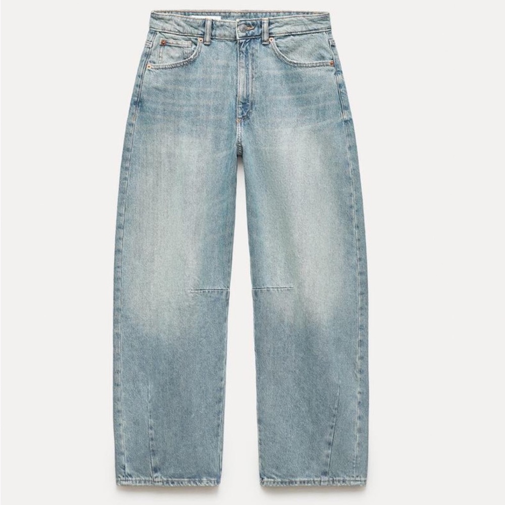 Zara Mid Waist Baggy Balloon Jeans
